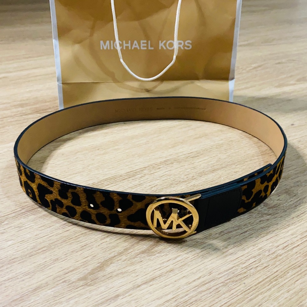 MK Leopard Print Belt